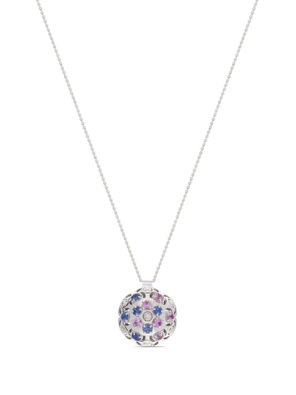 Officina Bernardi 18kt white gold small Damasco sapphire necklace - Silver von Officina Bernardi