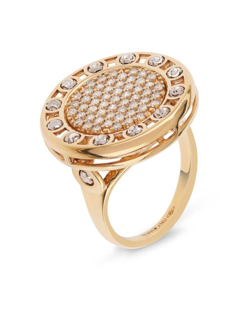 Officina Bernardi 18kt yellow and white gold small SenzaTempo diamond ring von Officina Bernardi