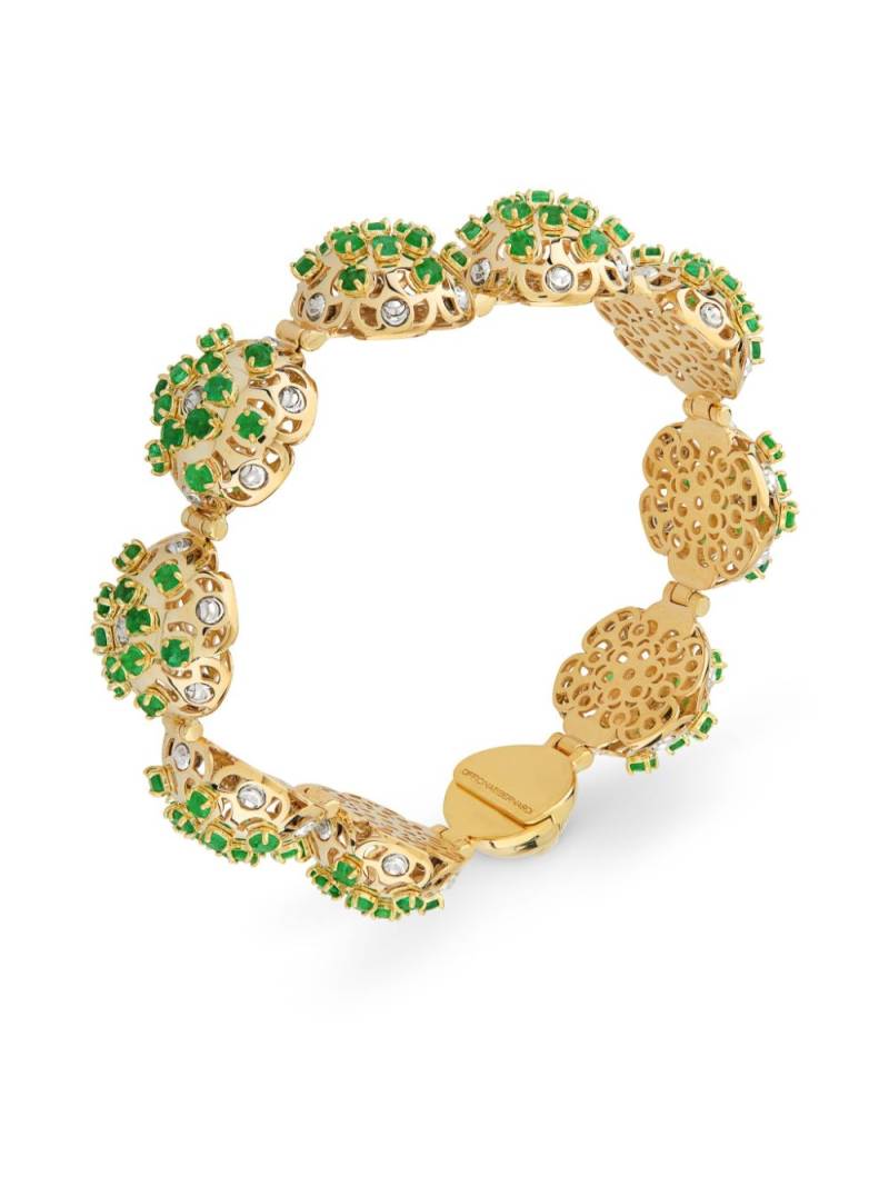 Officina Bernardi 18kt yellow gold Damasco emerald and diamond bracelet von Officina Bernardi