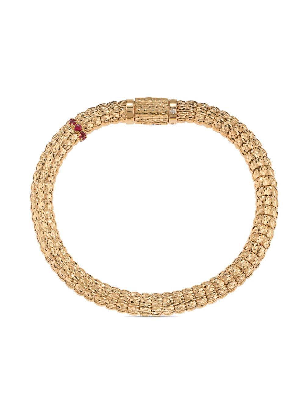 Officina Bernardi 18kt yellow gold Enigma ruby and diamond bracelet von Officina Bernardi