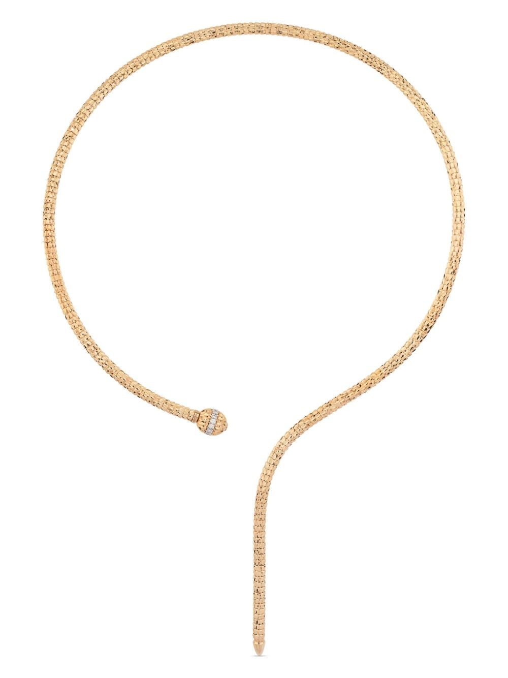 Officina Bernardi 18kt yellow gold Ophidia Y diamond necklace von Officina Bernardi