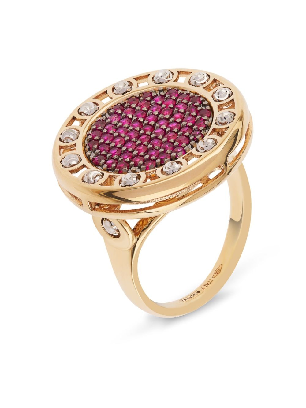 Officina Bernardi 18kt yellow gold large SenzaTempo ruby ring von Officina Bernardi