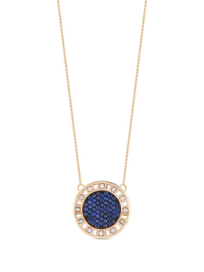 Officina Bernardi 18kt yellow gold large SenzaTempo sapphire and diamond necklace von Officina Bernardi