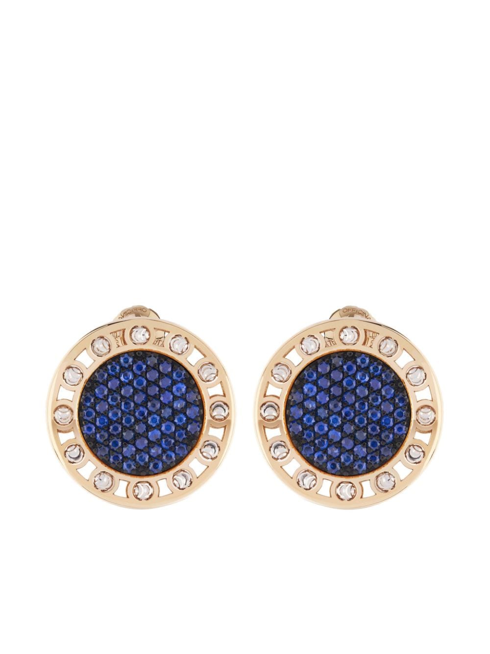 Officina Bernardi 18kt yellow gold large SenzaTempo sapphire earrings von Officina Bernardi