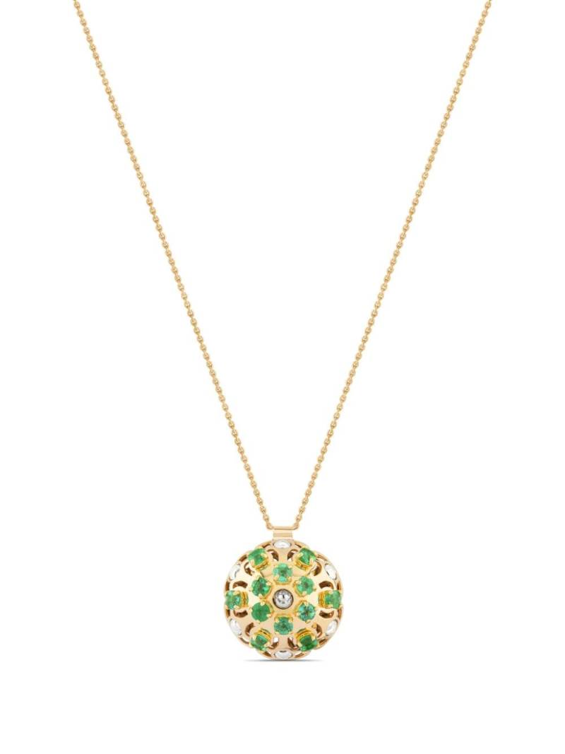 Officina Bernardi 18kt yellow gold small Damasco emerald necklace von Officina Bernardi