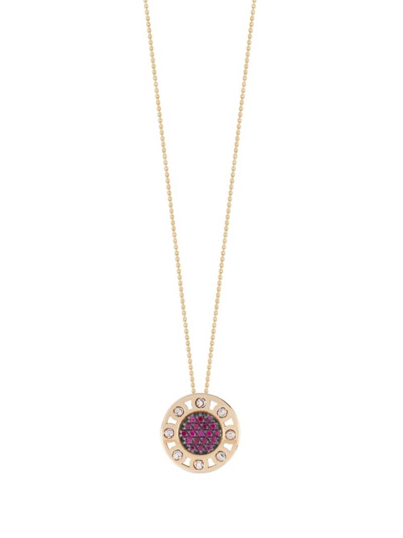 Officina Bernardi 18kt yellow gold small SenzaTempo ruby and diamond necklace von Officina Bernardi