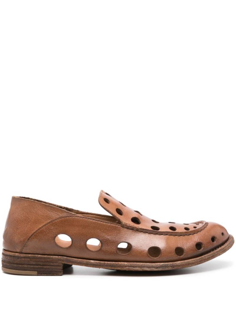 Officine Creative Lexikon perforated leather loafers - Brown von Officine Creative