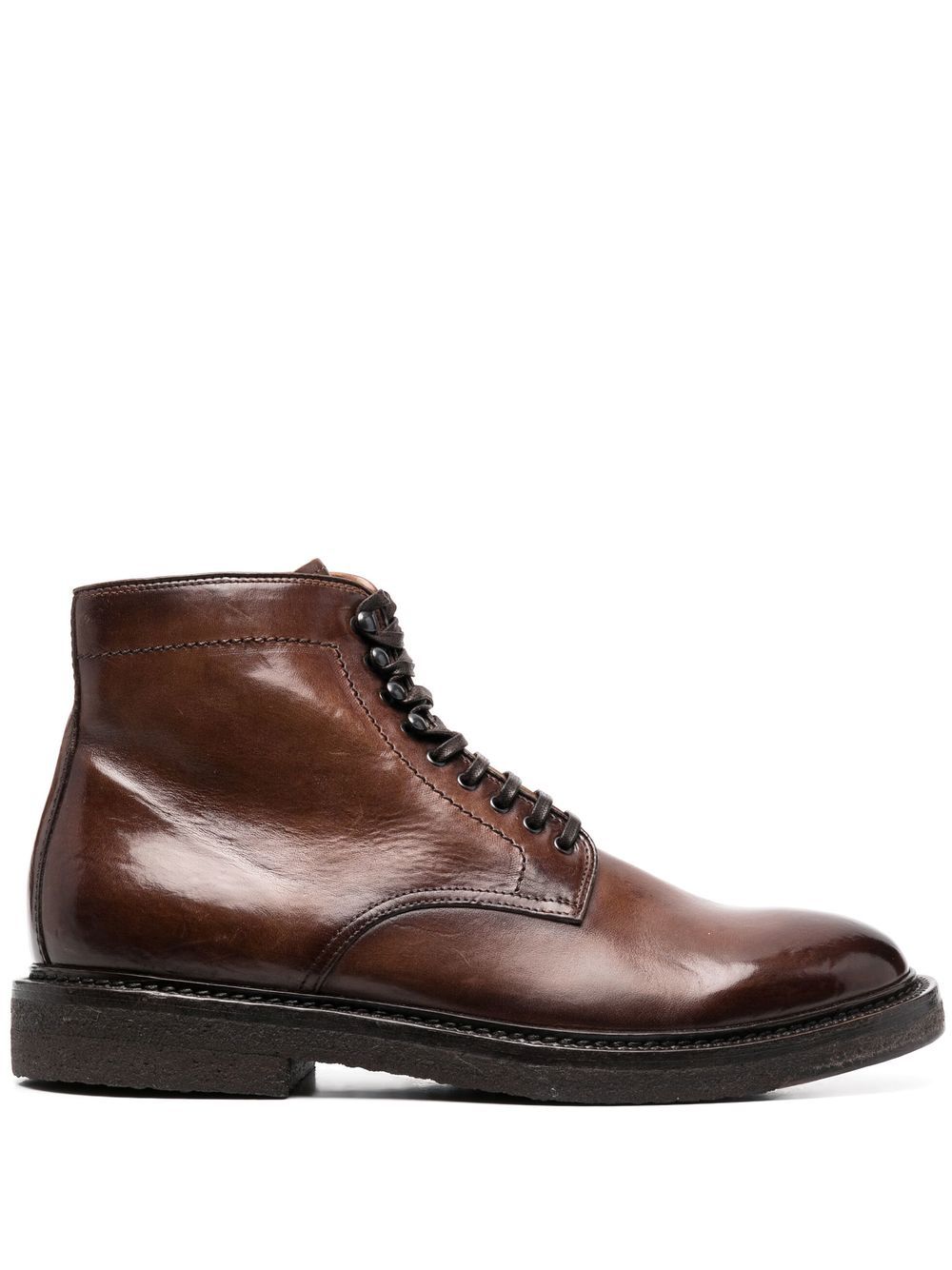 Officine Creative lace-up leather ankle boots - Brown von Officine Creative