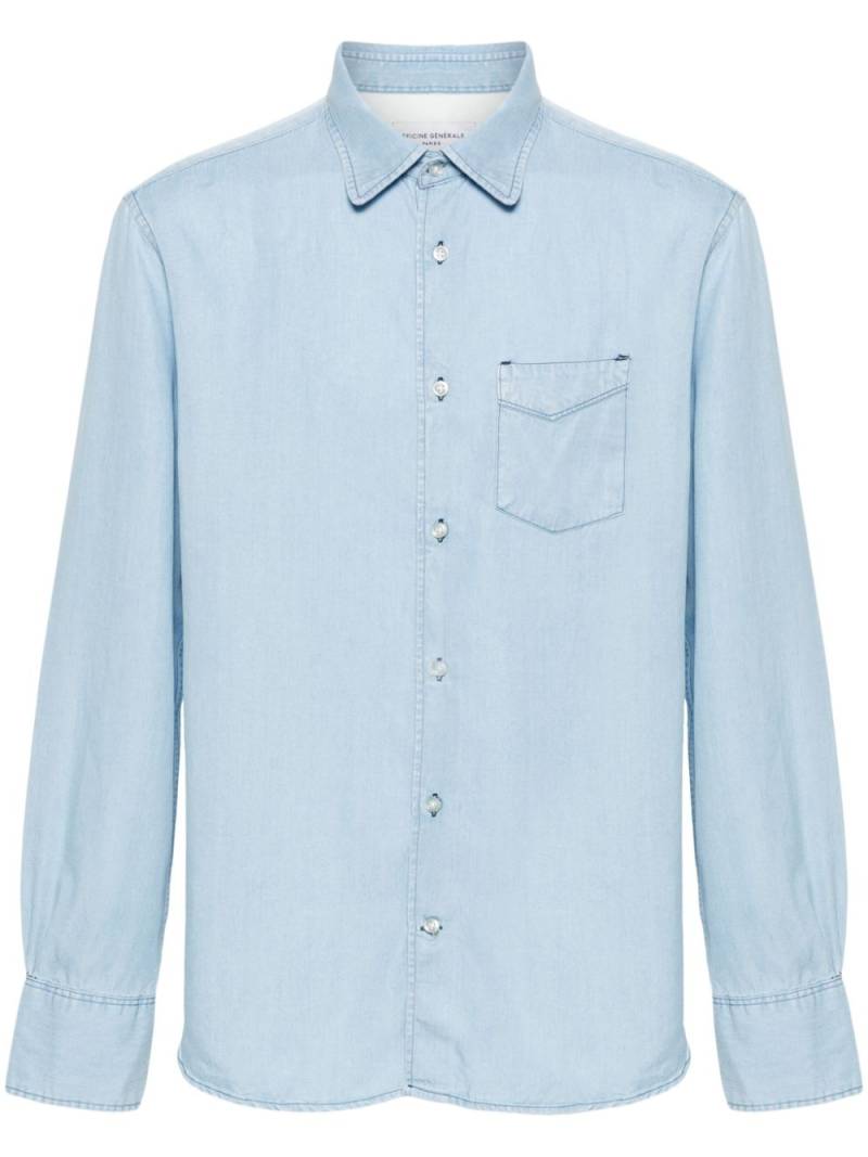 Officine Generale Benoit lyocell shirt - Blue von Officine Generale