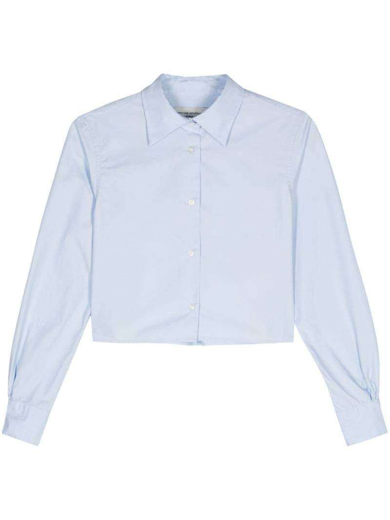 Officine Generale Cataleya cropped cotton shirt - Blue von Officine Generale