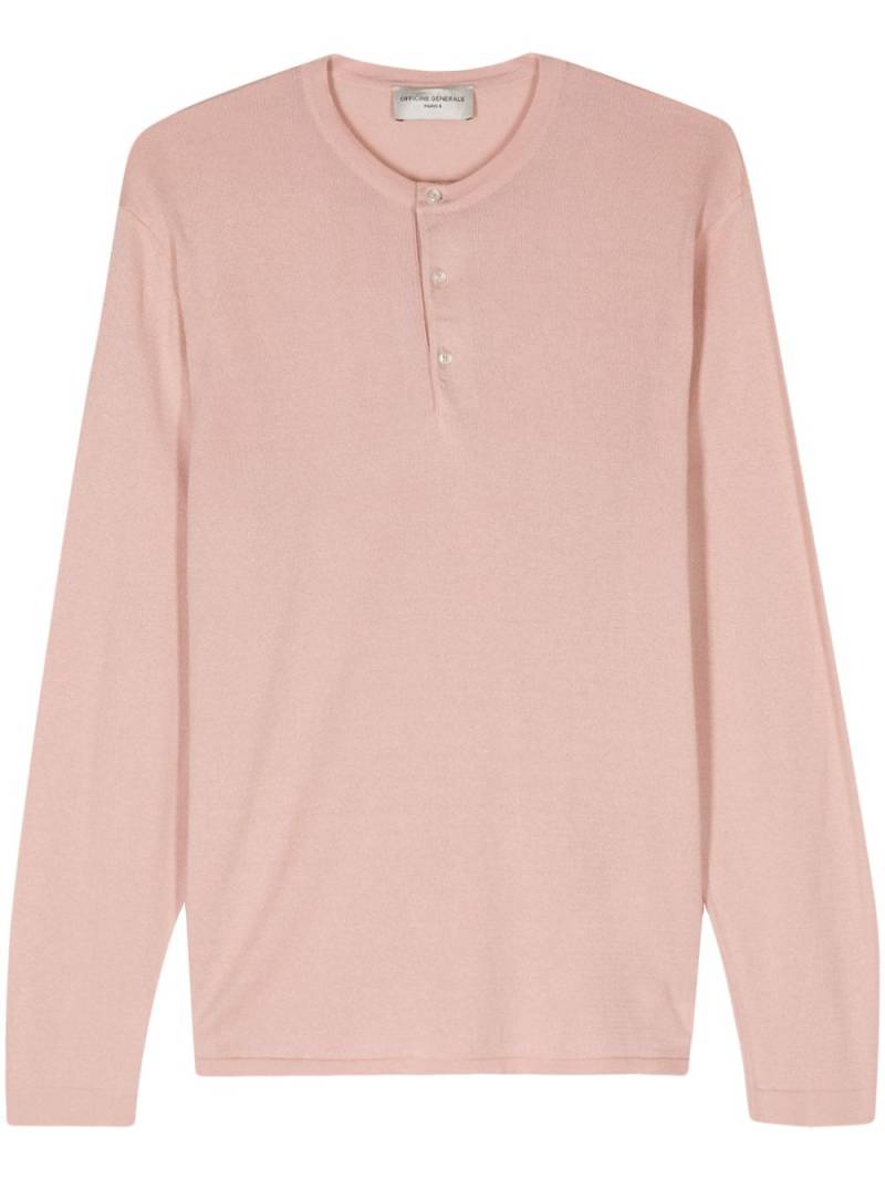 Officine Generale Hansel fine-knit polo shirt - Pink von Officine Generale