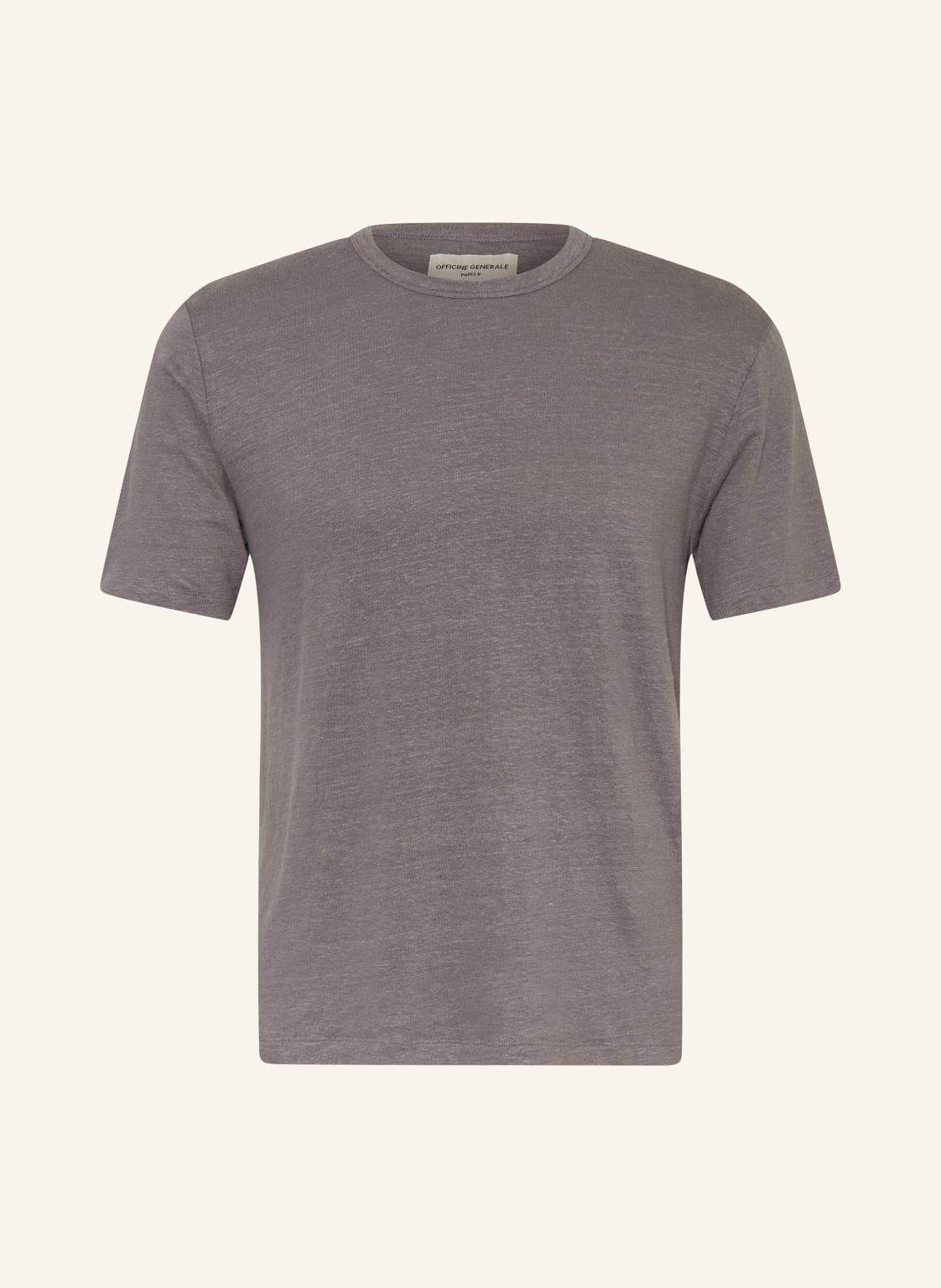 Officine Générale T-Shirt Aus Leinen grau von Officine Générale