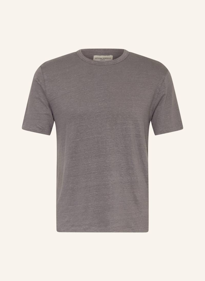 Officine Générale T-Shirt Aus Leinen grau von Officine Générale