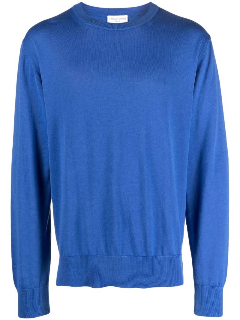 Officine Generale fine-knit cotton jumper - Blue von Officine Generale