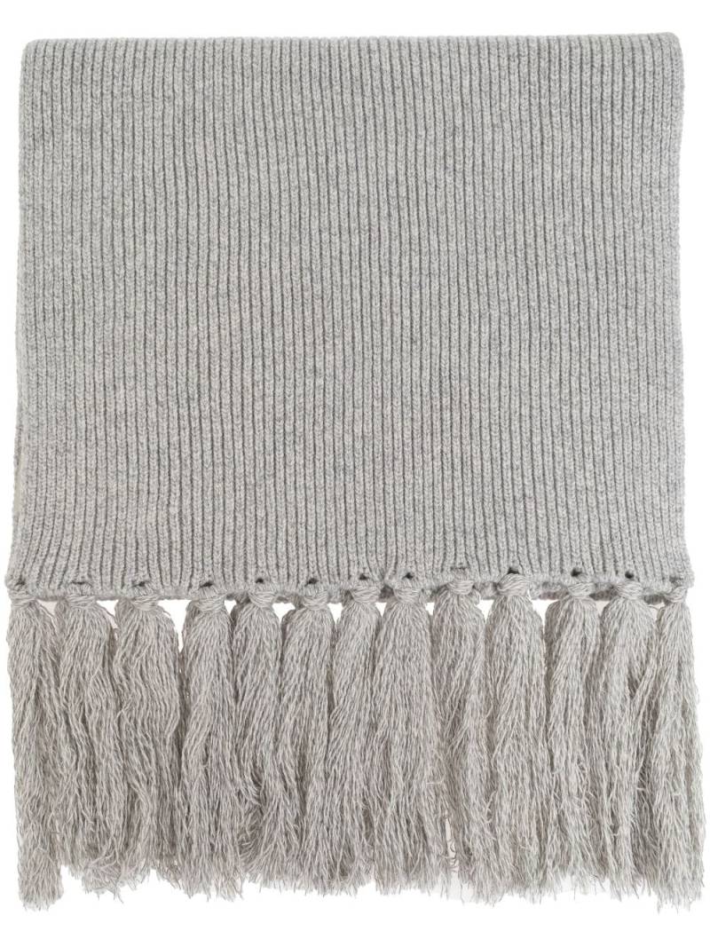 Officine Generale fringed wool scarf - Grey von Officine Generale