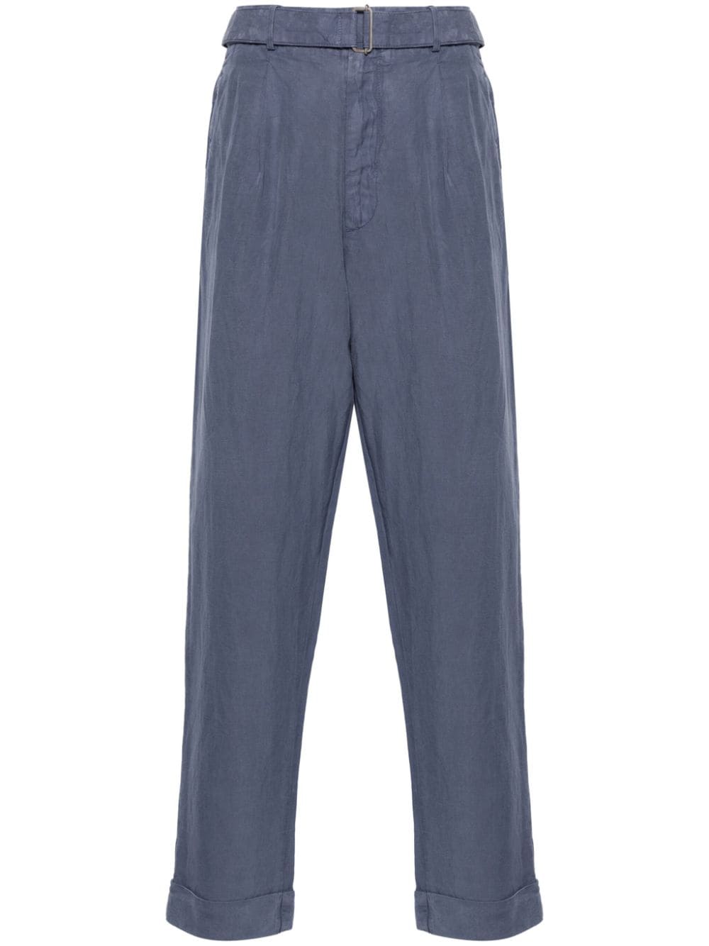 Officine Generale pleat-detail tapered trousers - Blue von Officine Generale