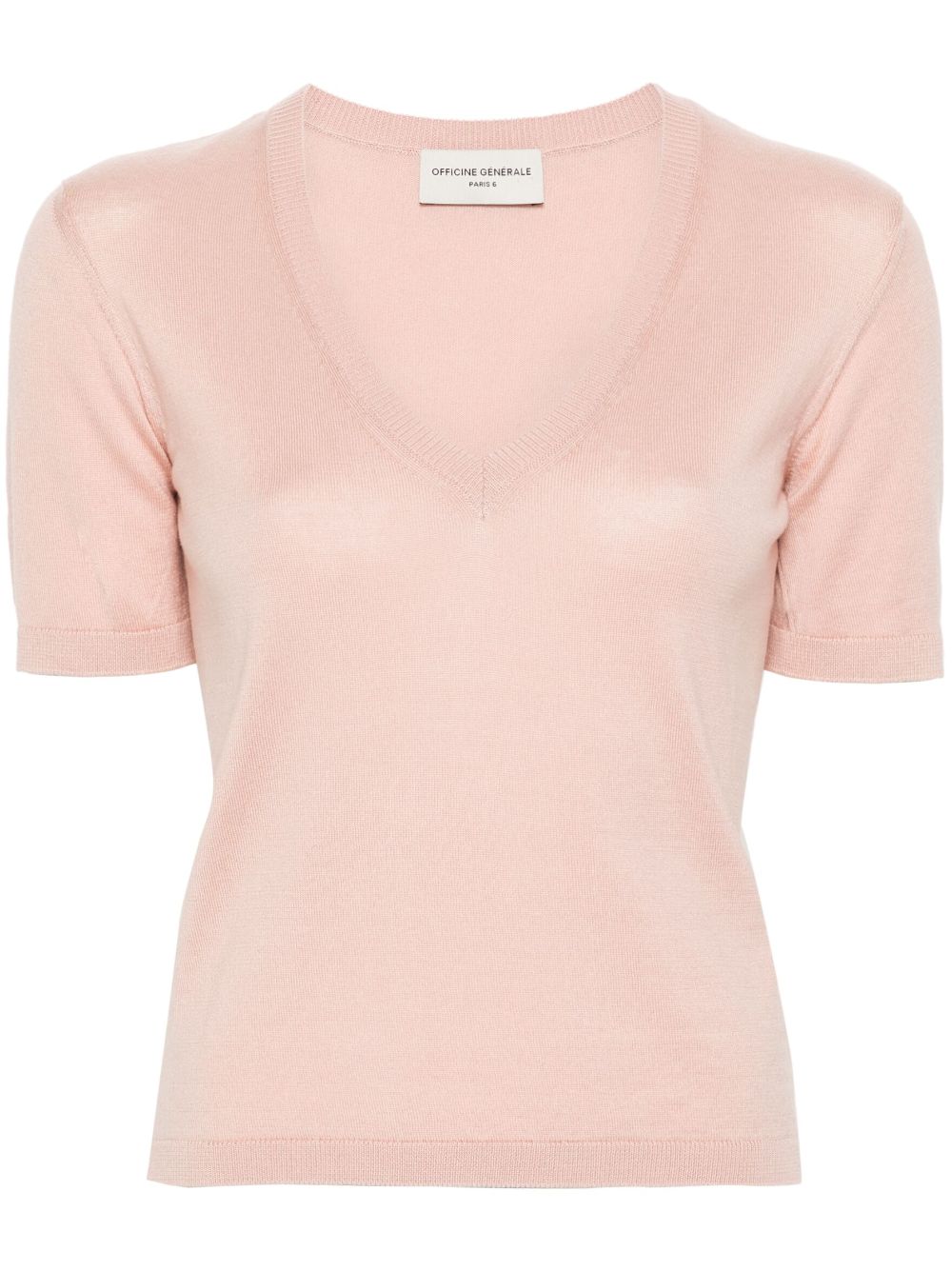 Officine Generale short-sleeve knitted top - Pink von Officine Generale