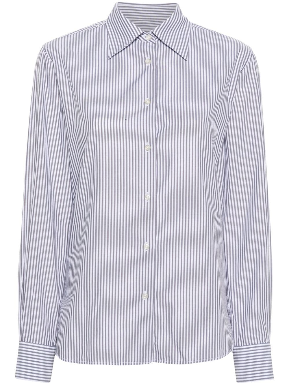 Officine Generale striped cotton shirt - Grey von Officine Generale