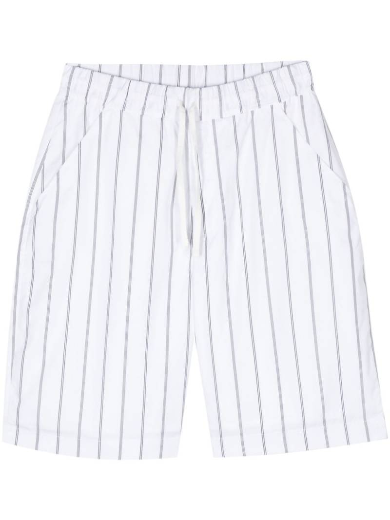 Officine Generale striped cotton shorts - White von Officine Generale