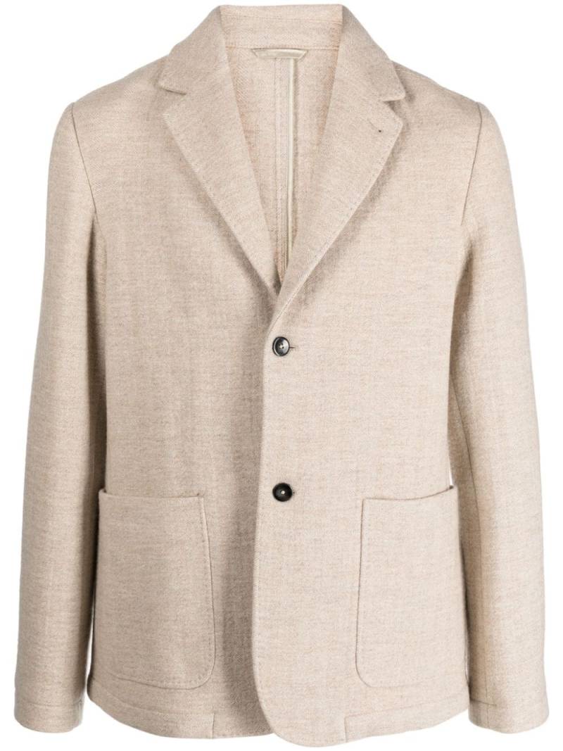 Officine Generale virgin wool single-breasted blazer - Neutrals von Officine Generale