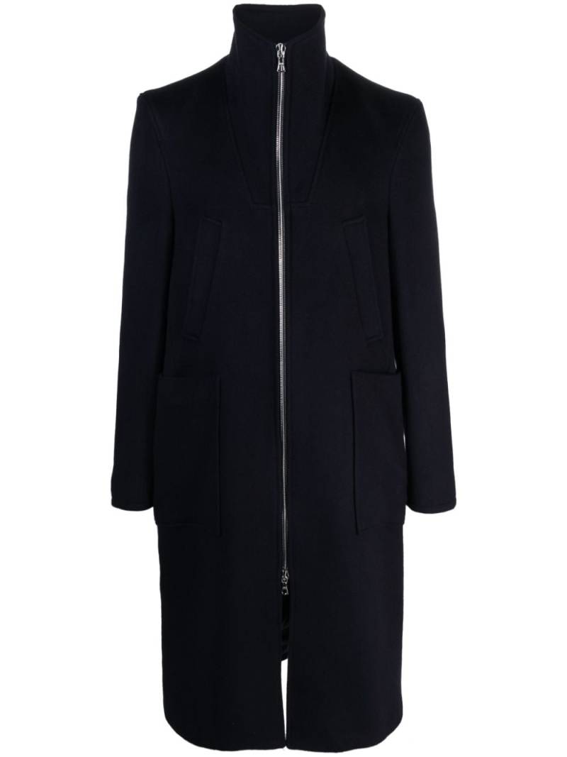 Officine Generale zip-up virgin wool coat - Blue von Officine Generale