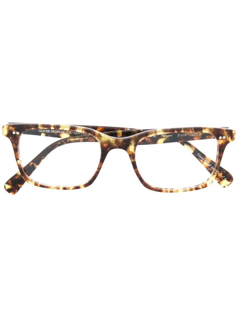 Oliver Peoples Nisen square frame glasses - Brown von Oliver Peoples