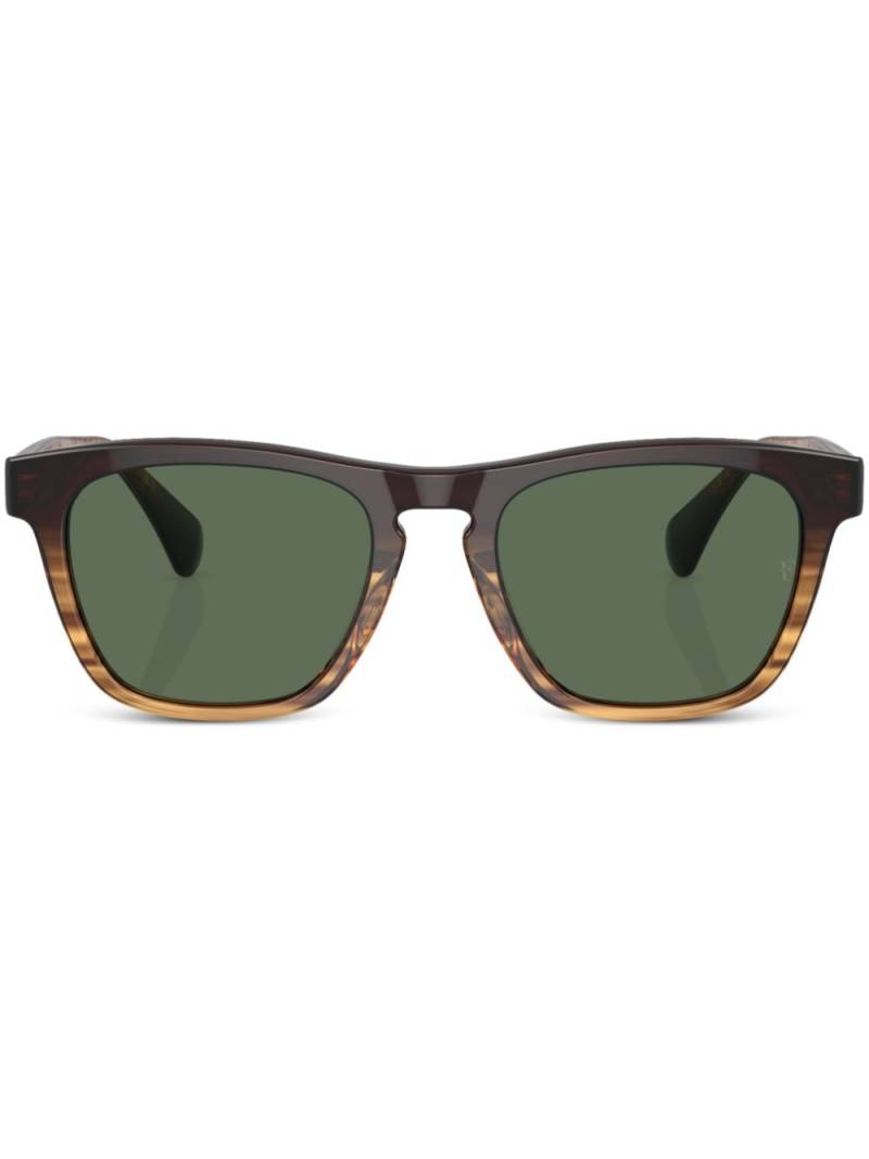 Oliver Peoples R-3 wayfarer-frame sunglasses - Brown von Oliver Peoples