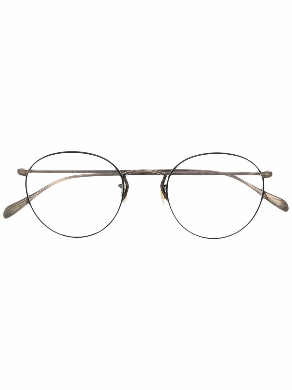 Oliver Peoples logo round-frame glasses - Black von Oliver Peoples