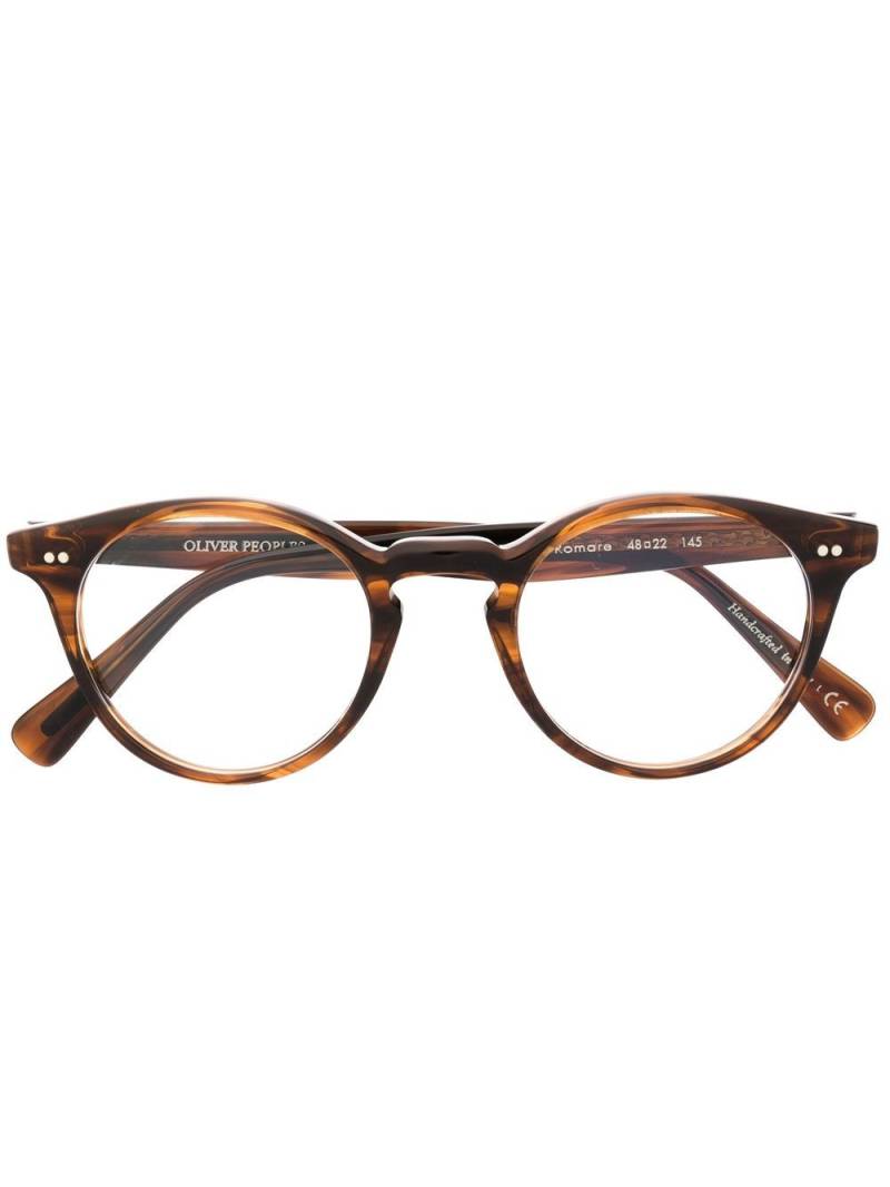 Oliver Peoples round-frame glasses - Brown von Oliver Peoples