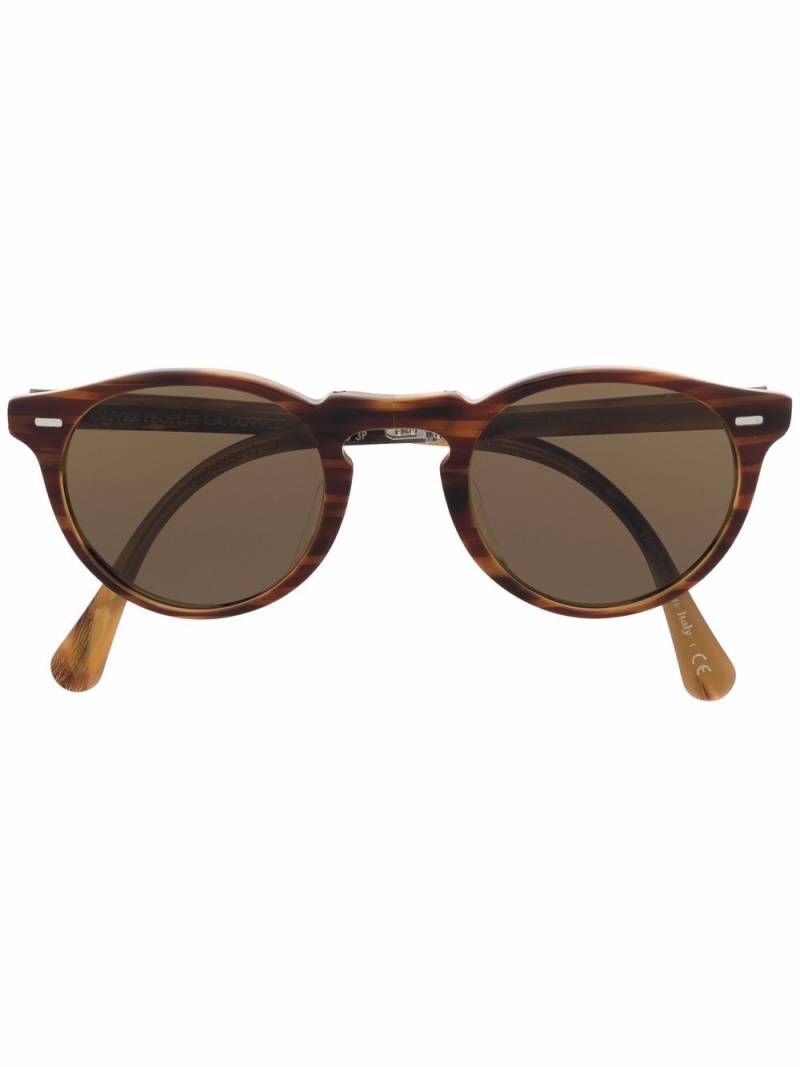 Oliver Peoples round frame sunglasses - Brown von Oliver Peoples