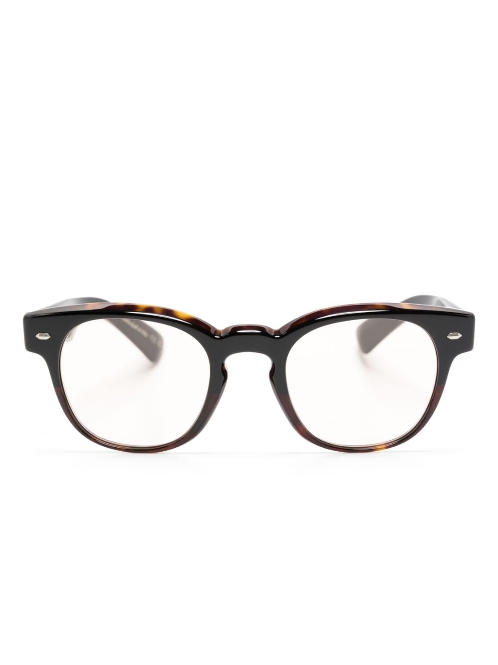 Oliver Peoples tortoiseshell-effect round-frame glasses - Black von Oliver Peoples