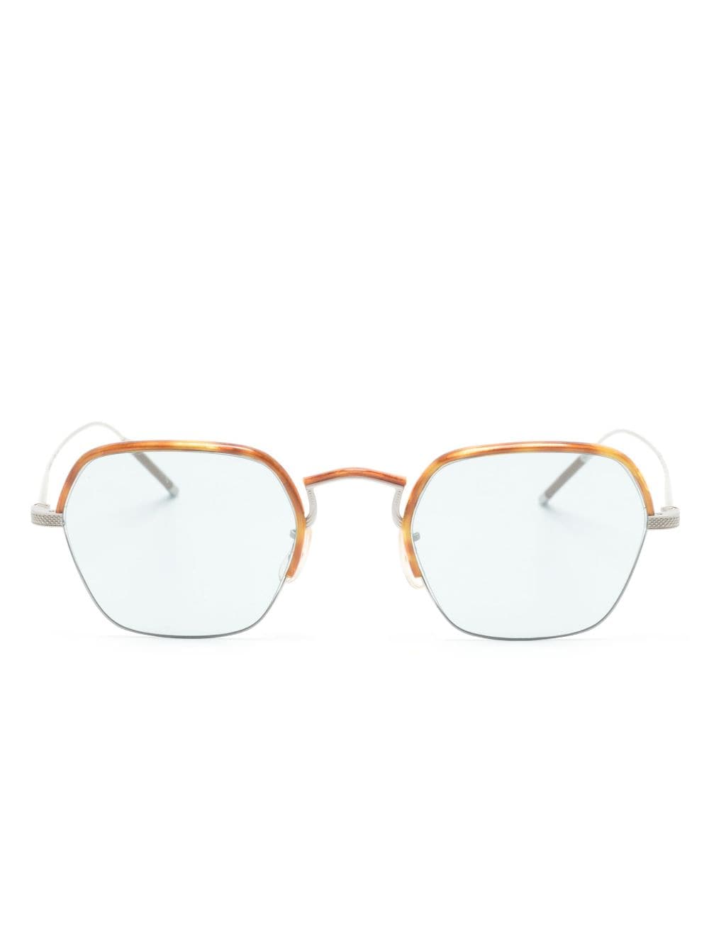 Oliver Peoples tortoiseshell geometric-frame glasses - Silver von Oliver Peoples