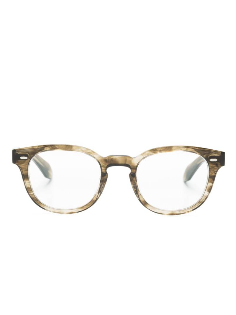 Oliver Peoples translucid wayfarer-frame glasses - Green von Oliver Peoples