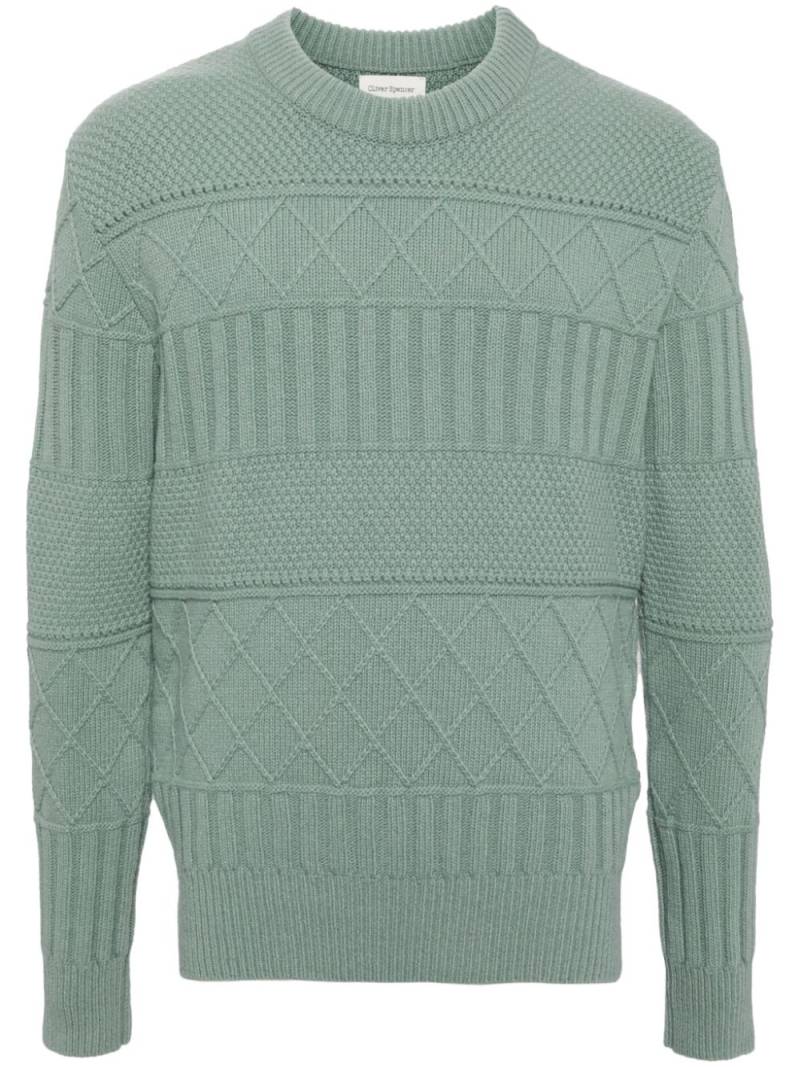 Oliver Spencer patterned knit jumper - Green von Oliver Spencer