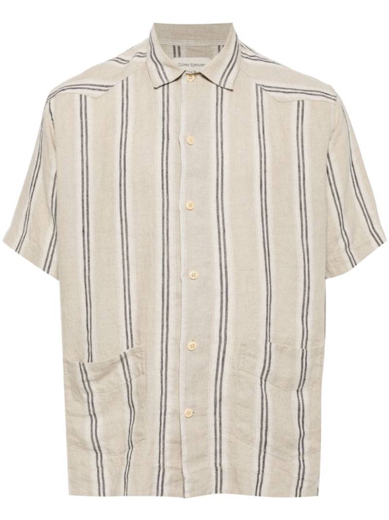 Oliver Spencer striped linen shirt - Grey von Oliver Spencer