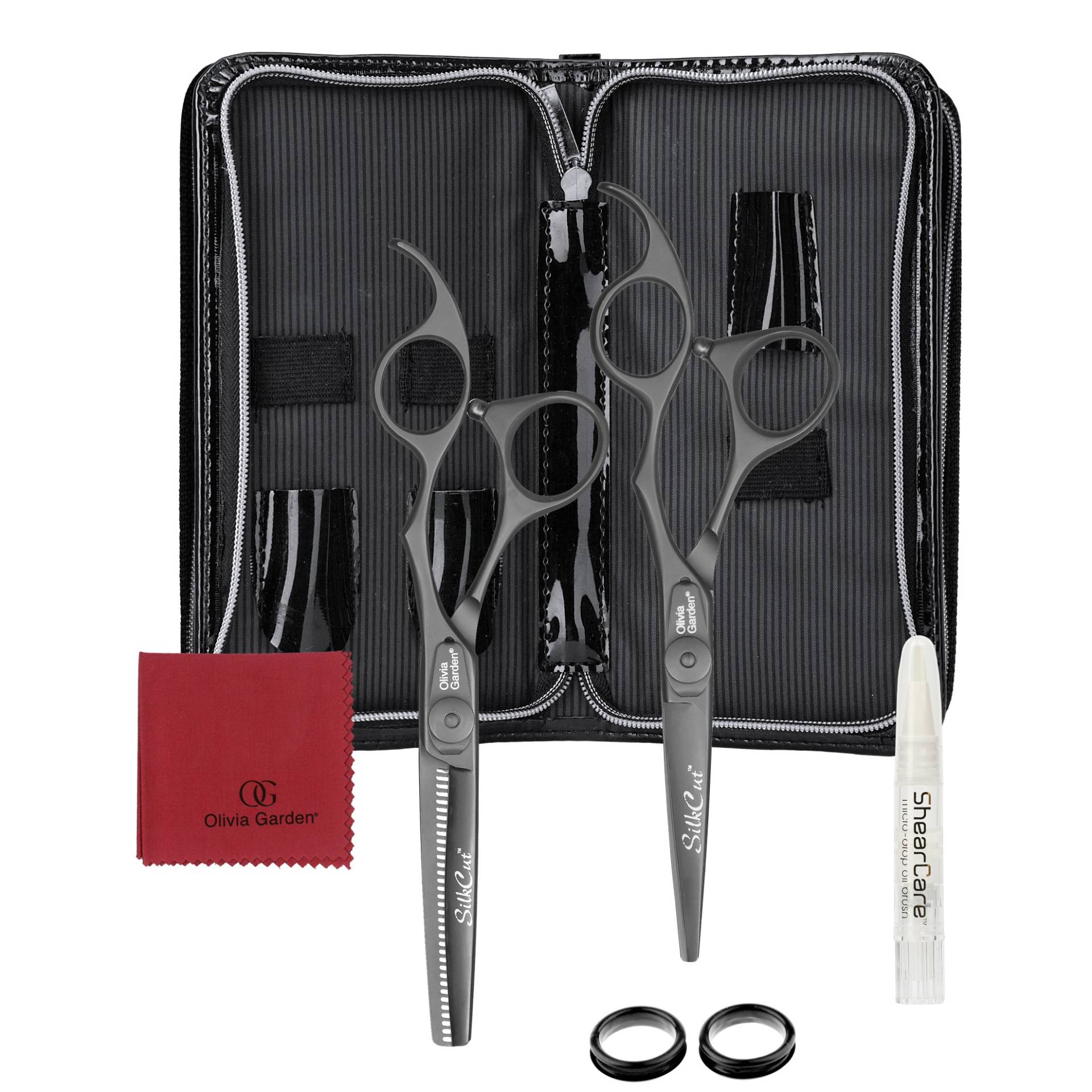Olivia Garden Silk Cut Set of 2 Matt Black 5,75`` + Effilier EUR Olivia Garden Silk Cut Set of 2 Matt Black 5,75`` + Effilier EUR von Olivia Garden