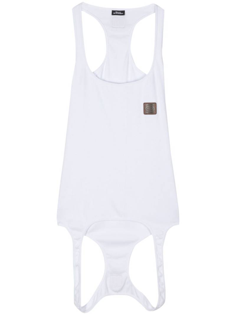 Olly Shinder logo-patch double-end cotton tank top - White von Olly Shinder