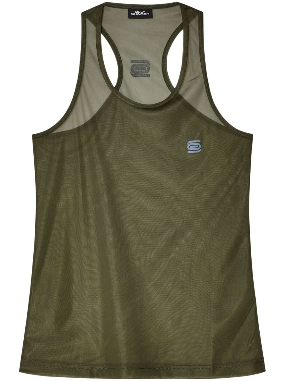 Olly Shinder sheer racerback vest top - Green von Olly Shinder