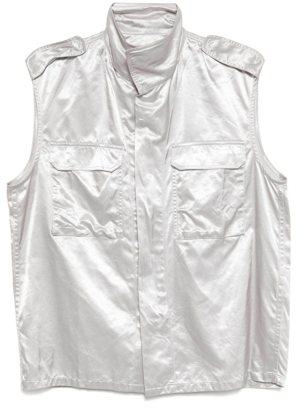 Olly Shinder wet look gilet - Silver von Olly Shinder