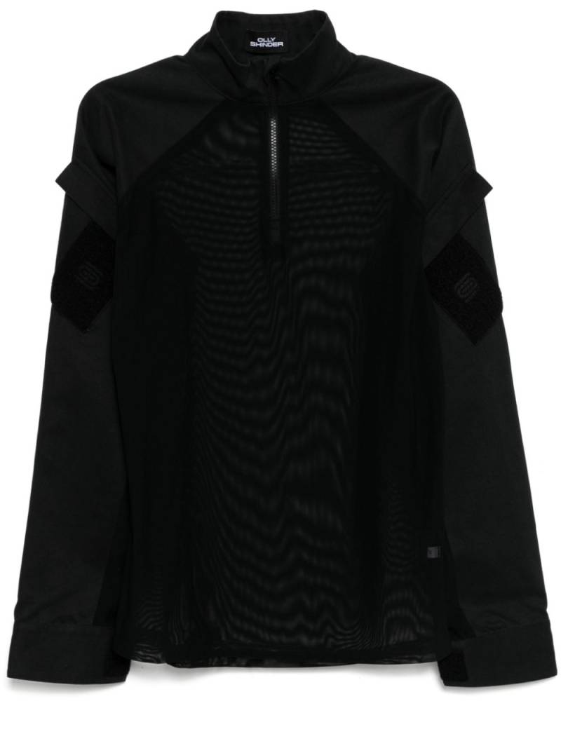 Olly Shinder zipper hybrid shirt - Black von Olly Shinder