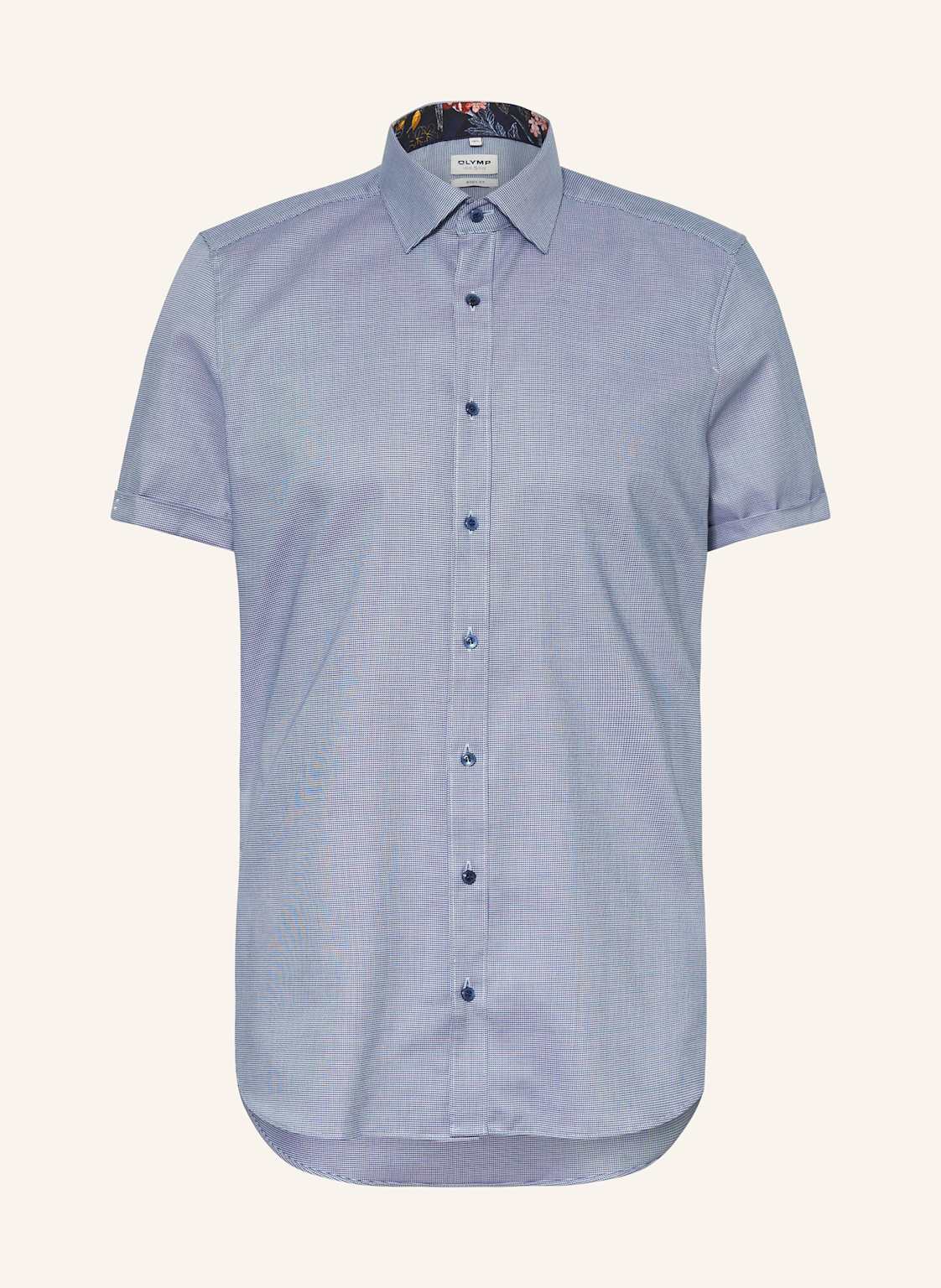 Olymp Halbarm-Hemd Level Five Body Fit blau von Olymp