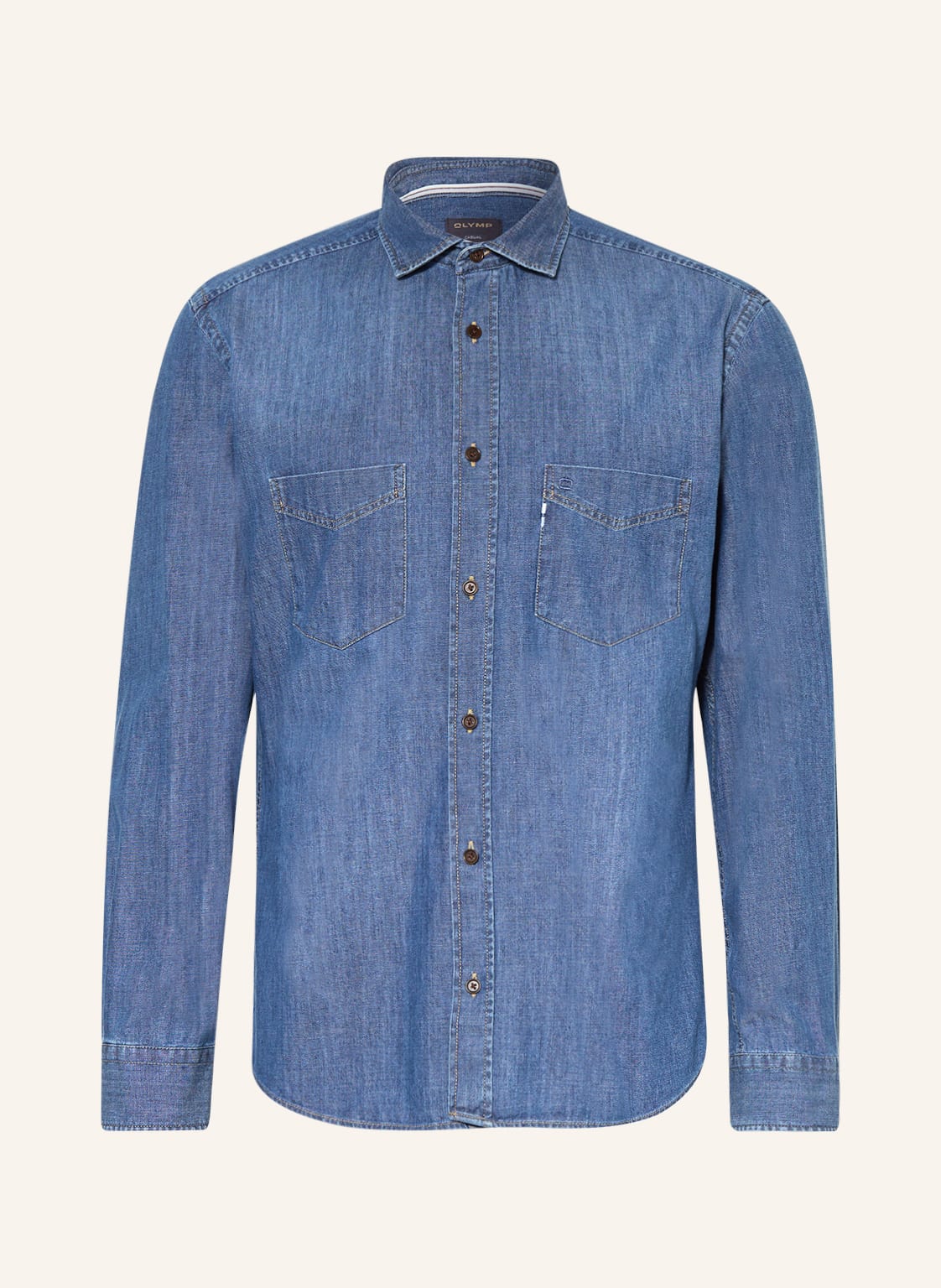 Olymp Jeanshemd Casual Fit blau von Olymp