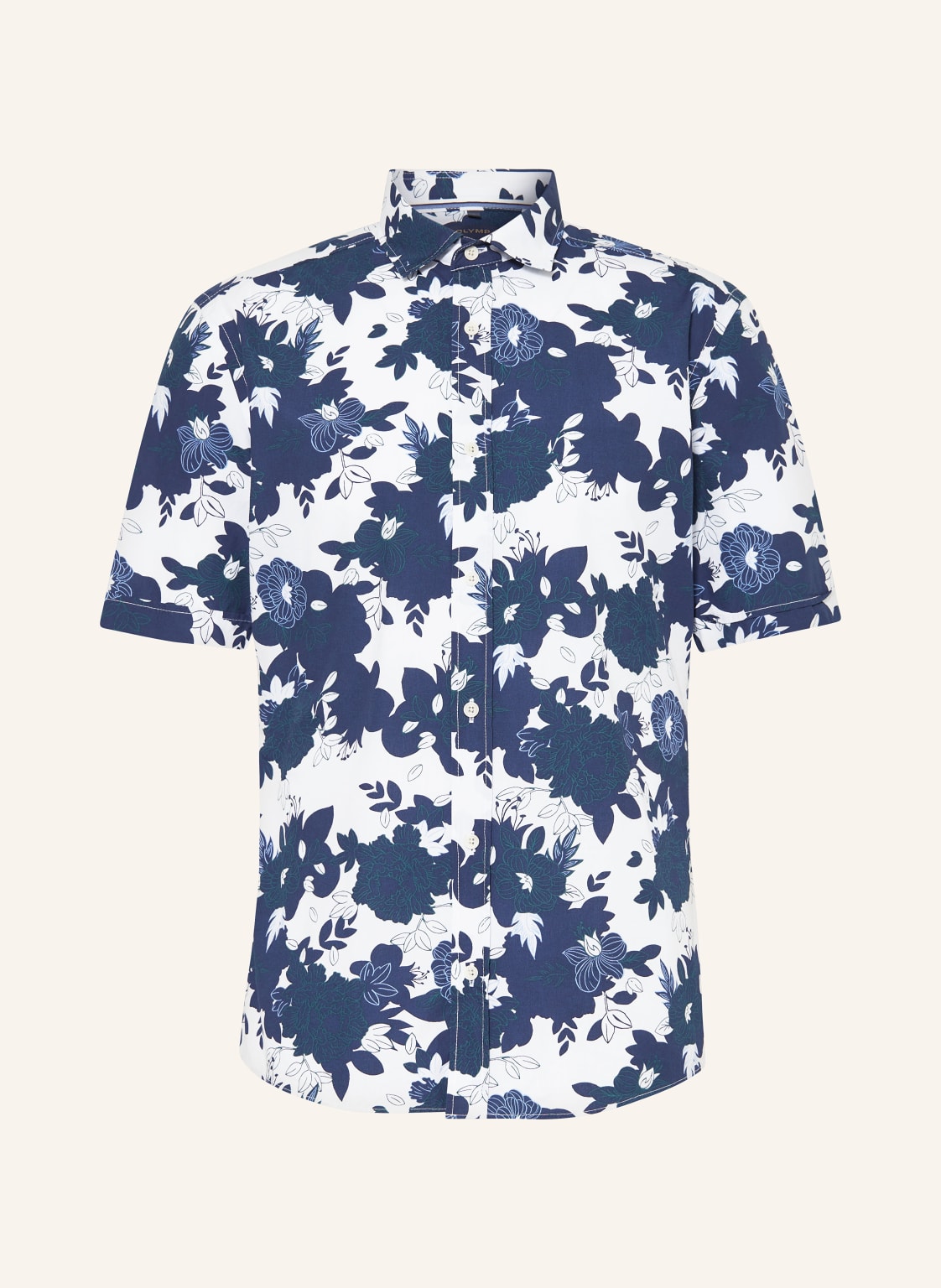 Olymp Kurzarm-Hemd Casual Regular Fit blau von Olymp