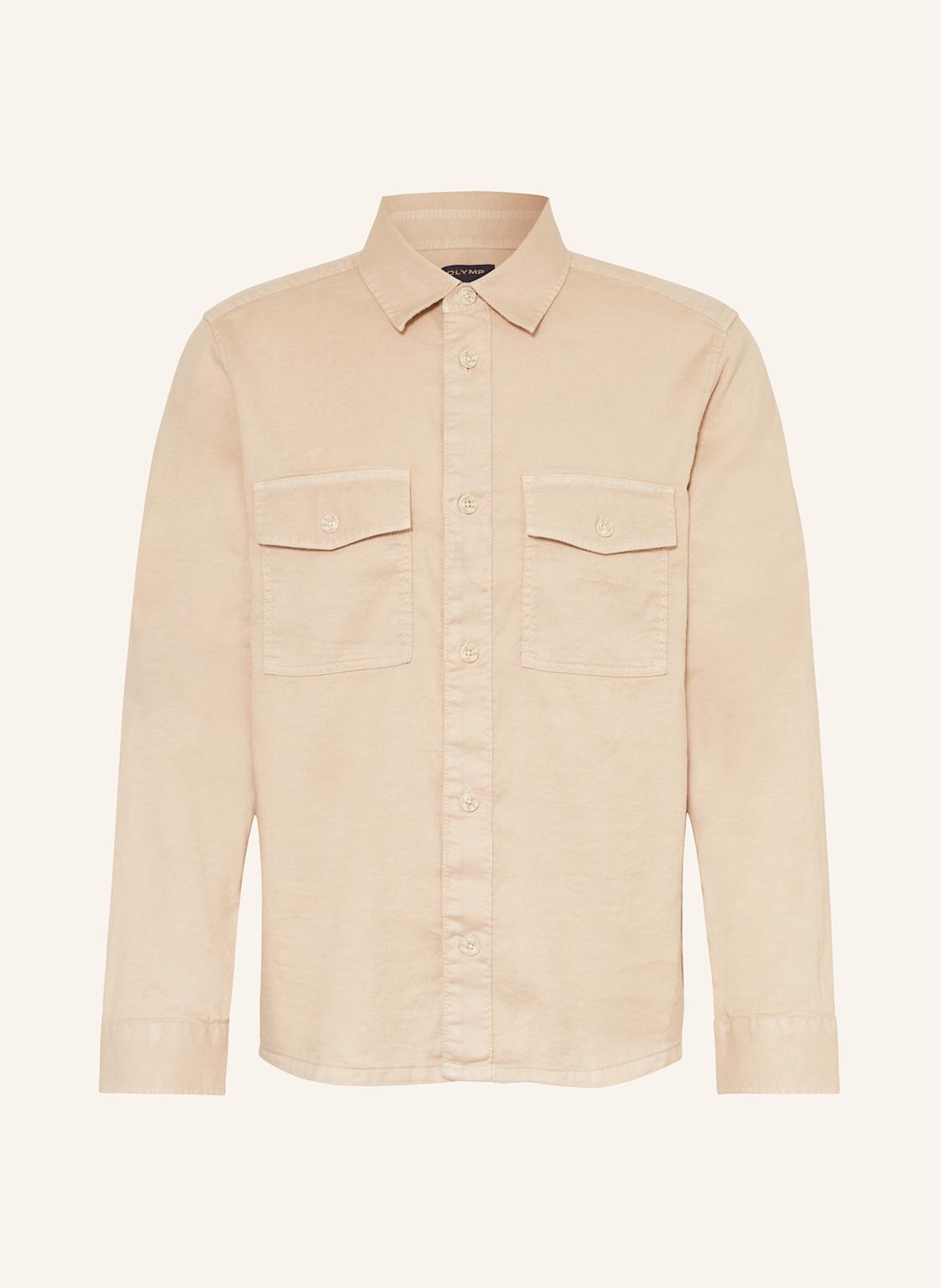 Olymp Overshirt Casual Regular Fit Mit Leinen beige von Olymp