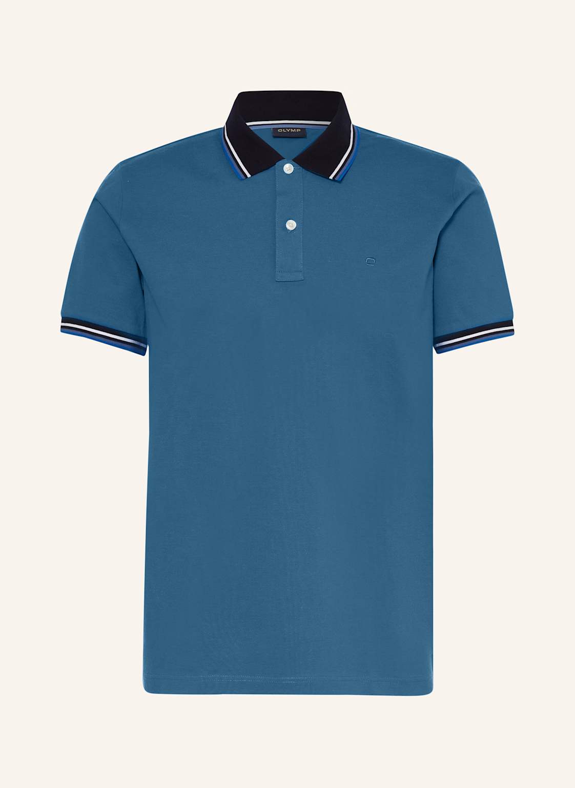 Olymp Piqué-Poloshirt Casual Fit blau von Olymp