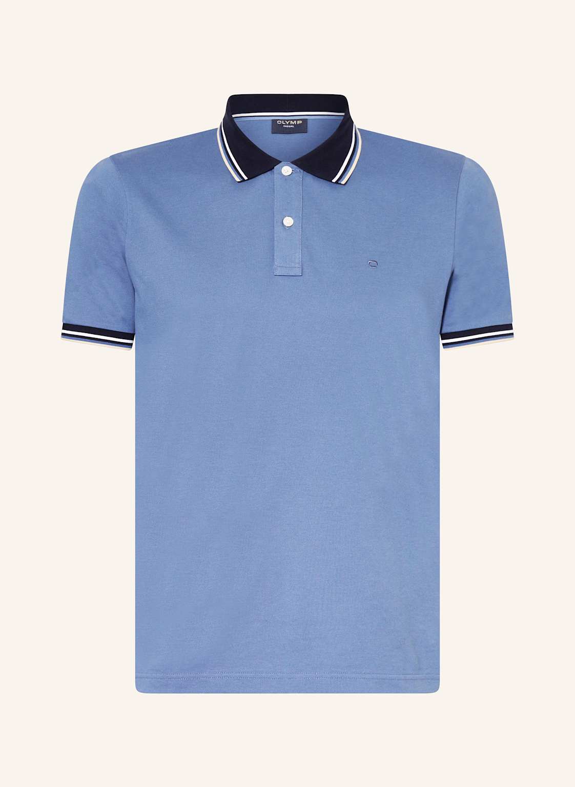 Olymp Piqué-Poloshirt Casual Fit blau von Olymp