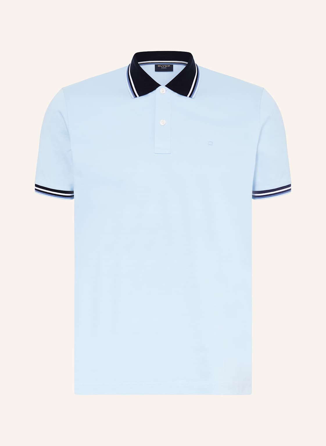 Olymp Piqué-Poloshirt Casual Fit blau von Olymp