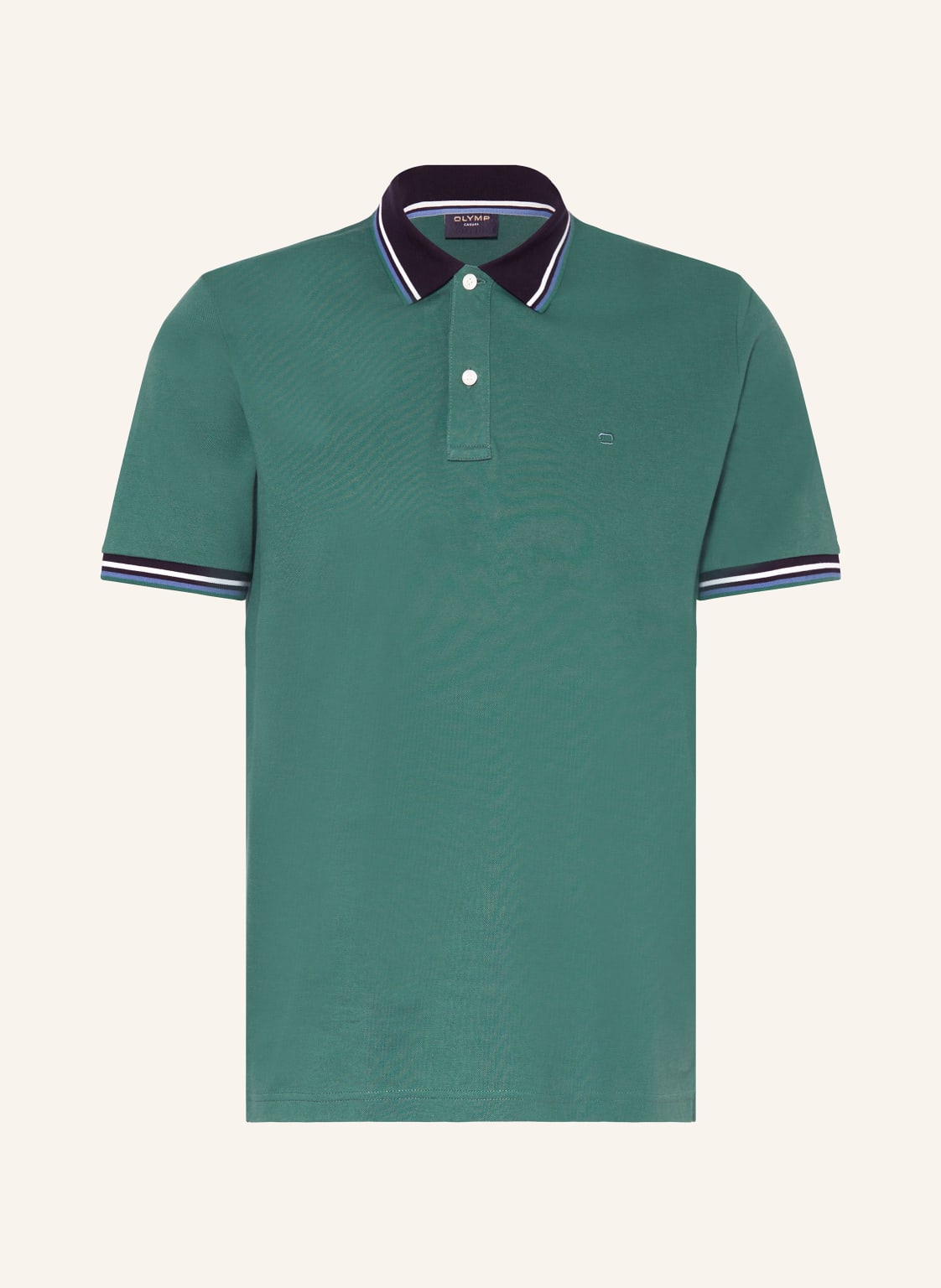 Olymp Piqué-Poloshirt Casual Fit gruen von Olymp