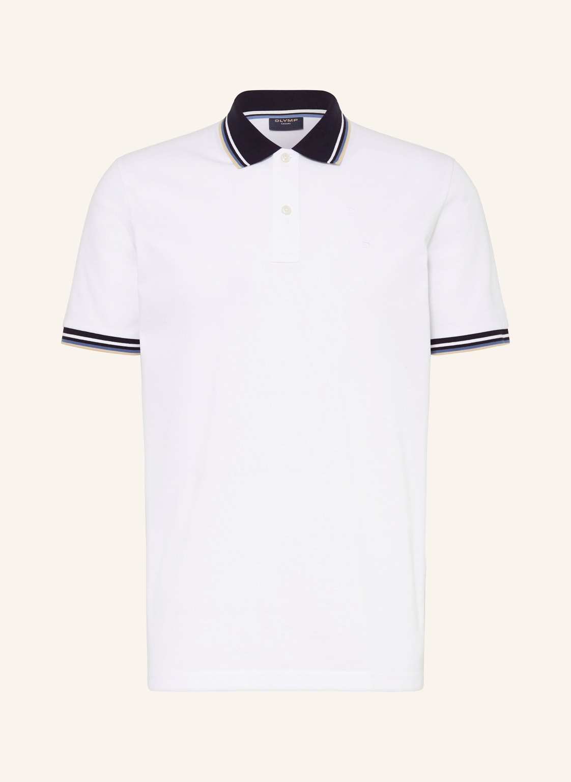 Olymp Piqué-Poloshirt Casual Fit weiss von Olymp