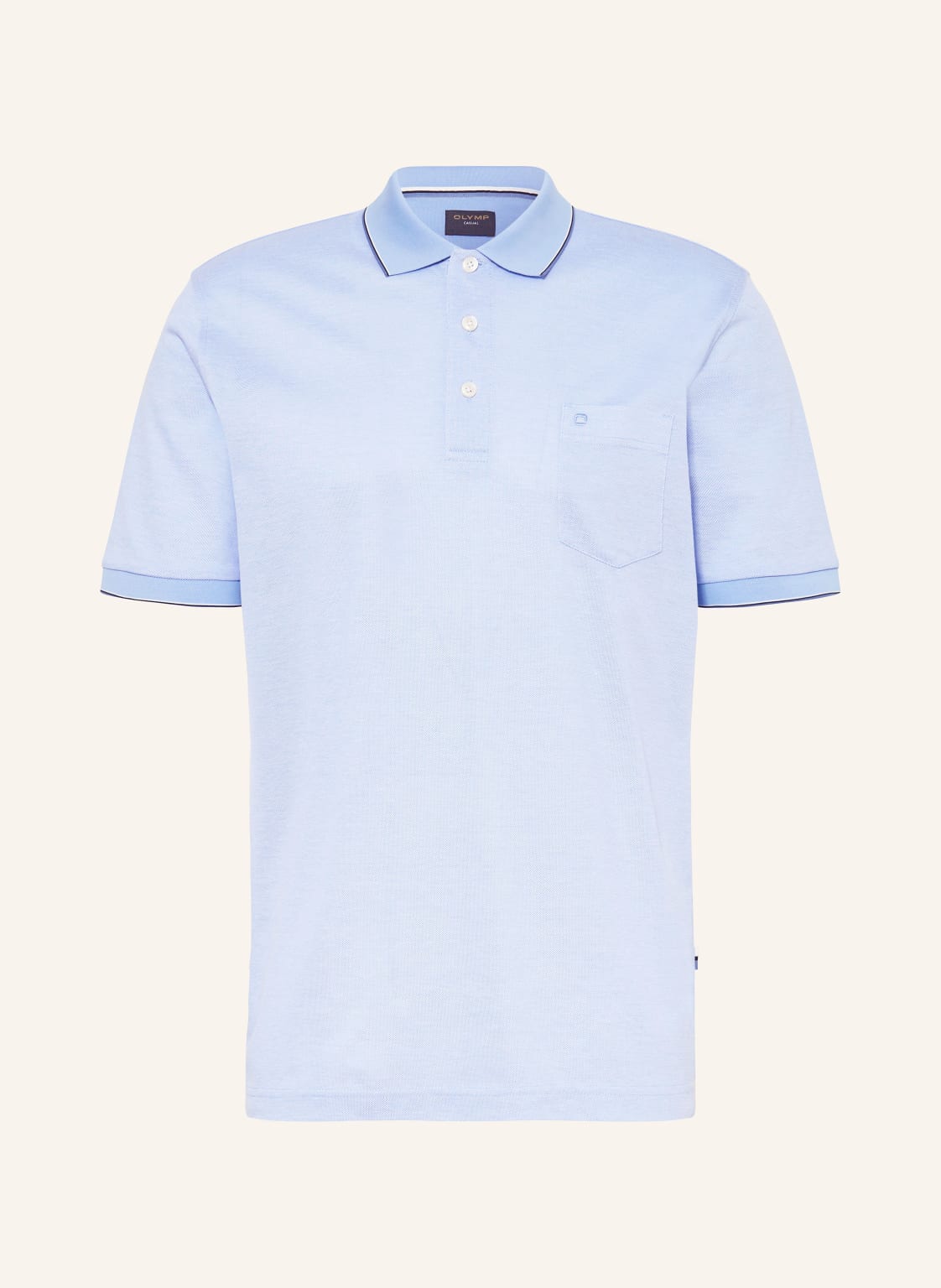 Olymp Piqué-Poloshirt Casual Fit blau von Olymp
